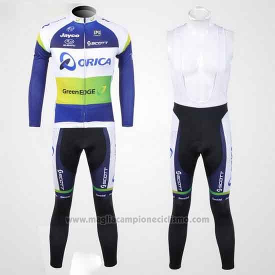 2012 Abbigliamento Ciclismo GreenEDGE Campione Oceania Manica Lunga e Salopette